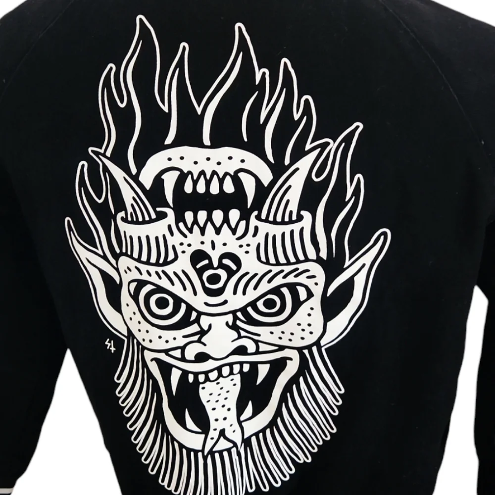 Sketchy Tank x Swallows & Daggers Varsity Jacket extremely Rare Exclusive Black - Picture 7 of 12